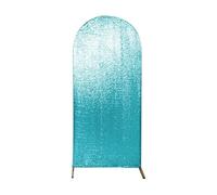 Sliver Gold Sequin Spandex Backdrop Flash Wedding Birthday Glitter Arch Double-sided Cover Wall Background For Wedding Party Birthday Decoration(Sky blue,100x210cm)