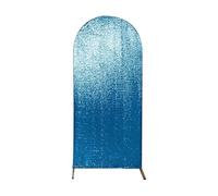 Sliver Gold Sequin Spandex Backdrop Flash Wedding Birthday Glitter Arch Double-sided Cover Wall Background(Lake blue,60x155cm)