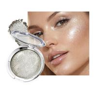 Sliver Highlighter Makeup for Women, Soft Shimmer Silver Glow Cream Highlighter Palette, High-Pigment Long Lasting Blendable Brilliant Lighten Skin Color Glitter Sparkly Eye, Face & Body Highlighter
