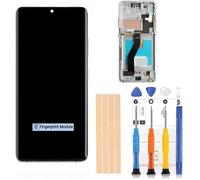 [Sliver with Frame] Amoled LCD for Samsung Galaxy S21 Ultra 5G G998 Digitizer Screen LCD Display Touch Assembly Replacement SM-G998 A F P R4 T U V W 6.8 inch by Qvouaw