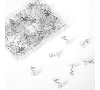 Sliverdew 100 Pcs Upholstery Twist Pins Clear Heads Bed Skirt Pins Plastic Upholstery Tacks for Slipcovers Mattresses Headliner Repair Loose Drapery Craft