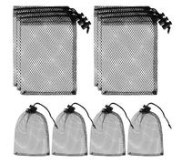 Sliverdew 10PCS Small Mesh Bags Drawstring Black Nylon Mesh Drawstring Bag Mini Mesh Pouch Bag Nylon Net Bags with Drawstrings Small Travel Stuff Bags Sacks 15 x 20 cm