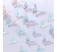 Sliverdew 36pcs Butterfly Wall Stickers, 3 Sizes 3D Butterflies Wall Decals Glitter Butterfly Stickers for Walls, Wall Stickers for Bedrooms, Classrooms, Party, Wedding, Backdrop Wall Decor