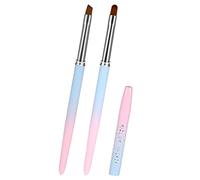 Sliverdew Nail Art Clean Up Brushes, 2Pcs Round&Angled Nail Painting Brushes Professional Nail Design Brushes, Finger Nail Polish Brush for Cleaning Mistake on the Cuticles