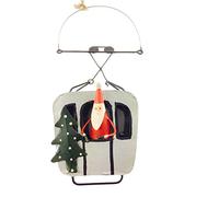 SLJ Santa Alpine Gondola Cable Car - Ski Christmas Hanging Ornament
