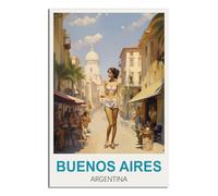 SLJGINEU Buenos Aires Argentina Vintage Travel Posters 24x36inch(60x90cm) Canvas Wall Art Print Modern Painting Poster for Living Room Decor
