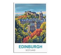 SLJGINEU Edinburgh Scotland Vintage Travel Posters Building 08x12inch(20x30cm) Canvas Wall Art Print Modern Painting Poster for Living Room Decor