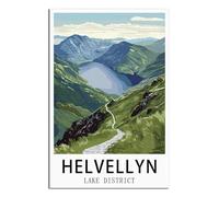 SLJGINEU Helvellyn Lake District Vintage Travel Posters Mountain 12x18inch(30x45cm) Canvas Wall Art Print Modern Painting Poster for Living Room Decor