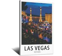 SLJGINEU Las Vegas Nevada Vintage Travel Posters 16x24inch(40x60cm) Canvas Wall Art Print Modern Painting Poster for Living Room Decor