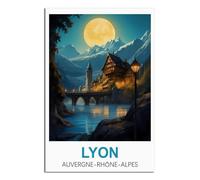 SLJGINEU Lyon Auvergne-rhône-alpes Vintage Travel Posters 20x30inch(50x75cm) Canvas Wall Art Print Modern Painting Poster for Living Room Decor