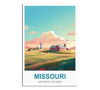 SLJGINEU Missouri Mother of The West Vintage Travel Posters 08x12inch(20x30cm) Canvas Wall Art Print Modern Painting Poster for Living Room Decor