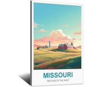 SLJGINEU Missouri Mother of The West Vintage Travel Posters 08x12inch(20x30cm) Canvas Wall Art Print Modern Painting Poster for Living Room Decor