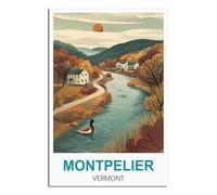 SLJGINEU Montpelier Vermont Vintage Travel Posters Duck 08x12inch(20x30cm) Canvas Wall Art Print Modern Painting Poster for Living Room Decor