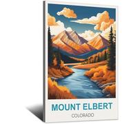 SLJGINEU Mount Elbert Colorado Vintage Travel Posters Mountain 20x30inch(50x75cm) Canvas Wall Art Print Modern Painting Poster for Living Room Decor