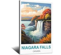 SLJGINEU Niagara Falls Canada Vintage Travel Posters 24x36inch(60x90cm) Canvas Wall Art Print Modern Painting Poster for Living Room Decor