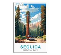 SLJGINEU Sequoia National Park Vintage Travel Posters Tree 24x36inch(60x90cm) Canvas Wall Art Print Modern Painting Poster for Living Room Decor