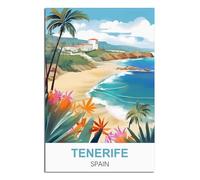 SLJGINEU Tenerife Spain Vintage Travel Posters 08x12inch(20x30cm) Canvas Wall Art Print Modern Painting Poster for Living Room Decor