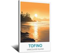 SLJGINEU Tofino Vancouver Island Vintage Travel Posters 12x18inch(30x45cm) Canvas Wall Art Print Modern Painting Poster for Living Room Decor