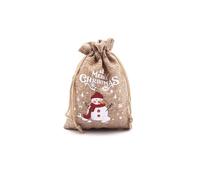 SLJYM 1/10PCS Christmas Linen Drawstring Bags Candy Biscuits Pouchs Burlap Bracelet Jewelry Storage Kids Gift Packaging Bags