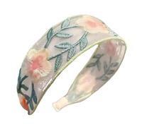 SLJYM 1/3pcs Elegant Chiffon Embroidery Flower Hairband - Sweet Floral Headband Turban Hoop for Women Fashion Hair