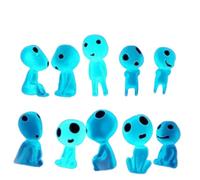 SLJYM 10Pcs Luminous Elves Mini Figures Fish Tank Decor Kodama Glow in the Dark Figures Garden Micro Flower Potted Ornament
