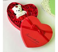 SLJYM 1pc Heart-Shaped Eternal Flower Love Gift Box with Teddy Bear - Perfect for Valentine's Day, Christmas