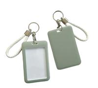 SLJYM 1Pc Macaron Bus Card Protective Cover Cases Meat Keyring Card Campus Access Door Credit Card Holder Bag Set Key Chain