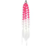 SLJYM 1Pc Synthetic Hair Wig Ponytail Extension Hairpieces Pink Long Lantern Bubble Braid Kinky Straight Women Girl Costume