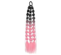 SLJYM 1Pc Synthetic Hair Wig Ponytail Extension Hairpieces Pink Long Lantern Bubble Braid Kinky Straight Women Girl Costume