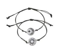 SLJYM 2-piece set of sun and moon luminous couple bracelets braided bestie bracelets luminous bracelets