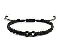 SLJYM 26 Letters Initial Heart Bracelets Handmade Adjustable A-Z Name Braided Bracelet Women Men Friendship Couple Bracelet