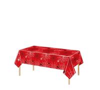 SLJYM 4Pcs Theme Party Tablecloth 70x42Inch Plastic Red Blue Tablecloth Web Birthday Supplies Halloween Table Decoration