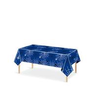 SLJYM 4Pcs Theme Party Tablecloth 70x42Inch Plastic Red Blue Tablecloth Web Birthday Supplies Halloween Table Decoration