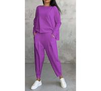 SLJYM Autumn Solid Color Women's Sports Suit Fashion Long Sleeve Loose Top Harem Pants Two Piece Set For Women Outfits