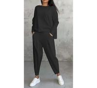 SLJYM Autumn Solid Color Women's Sports Suit Fashion Long Sleeve Loose Top Harem Pants Two Piece Set For Women Outfits