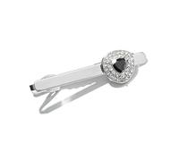 SLJYM black white purple Zircon tie clip full rhinestone Tie Clips copper necktie clear Clip oval Triangle clips neckwear