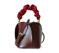 SLJYM Bucket Bag Women Solid Genuine Leather Ladies Crossbody Bags Flower Shape Luxury Tote Handbags Purses