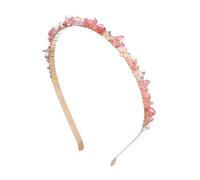SLJYM Colorful Natural Stone Crystal Gravels Chips HairBand Women Girl Healing Headwear Hair Accessories Handmade Jewelry