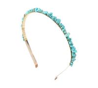 SLJYM Colorful Natural Stone Crystal Gravels Chips HairBand Women Girl Healing Headwear Hair Accessories Handmade Jewelry