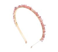 SLJYM Colorful Natural Stone Crystal Gravels Chips HairBand Women Girl Healing Headwear Hair Accessories Handmade Jewelry