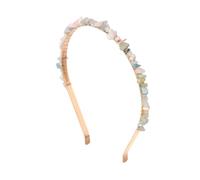 SLJYM Colorful Natural Stone Crystal Gravels Chips HairBand Women Girl Healing Headwear Hair Accessories Handmade Jewelry
