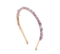 SLJYM Colorful Natural Stone Crystal Gravels Chips HairBand Women Girl Healing Headwear Hair Accessories Handmade Jewelry