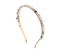 SLJYM Colorful Natural Stone Crystal Gravels Chips HairBand Women Girl Healing Headwear Hair Accessories Handmade Jewelry