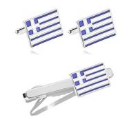 SLJYM Fashion Business Shirt Sleeve Decorative Buttons Classic Geometric Tie Clips and Cufflinks Set Men's Luxury Gift