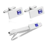 SLJYM Fashion Business Shirt Sleeve Decorative Buttons Classic Geometric Tie Clips and Cufflinks Set Men's Luxury Gift
