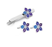 SLJYM Fashion Business Shirt Sleeve Decorative Buttons Classic Geometric Tie Clips and Cufflinks Set Men's Luxury Gift