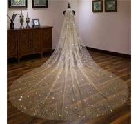 SLJYM Fashion Luxury Wedding Veils For Brides Bling Gold 3 Meters Sequins Crystal Big Bridal Veils Wedding Accessories