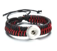 SLJYM Fashion Trendy Charm Braided Bracelet 18MM Snap Button Leather Bracelet Woven Rope Handmade Jewelry Men Women