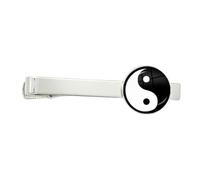 SLJYM Fashion Yin Yang Tai Chi Tie Clips Art Photo Crystal Glass Dome Jewelry Men Necktie Clip Pin Suit Accessories