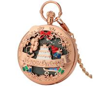SLJYM Happy Birthday Melody Musical Quartz Pocket Watch Silver/Gold/Rose Gold Music Pendant Pocket Timepiece Gifts Men Women